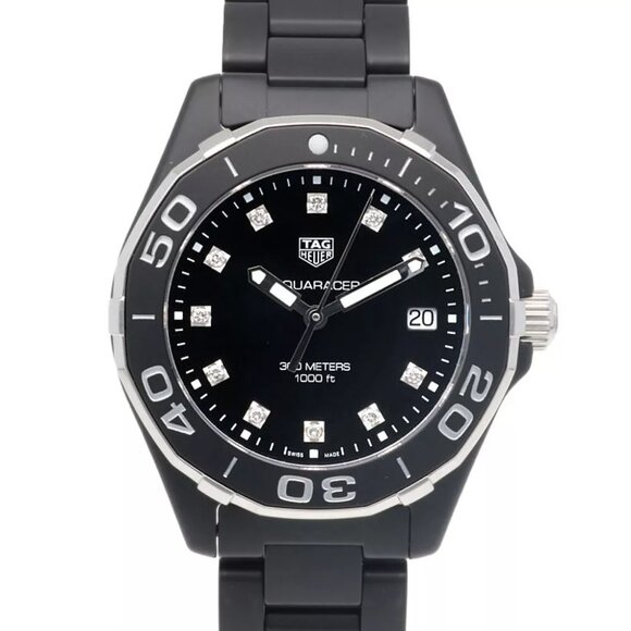 TAG HEUER Aqua racer Watches ceramic 300M 11P Diamond used main image 4